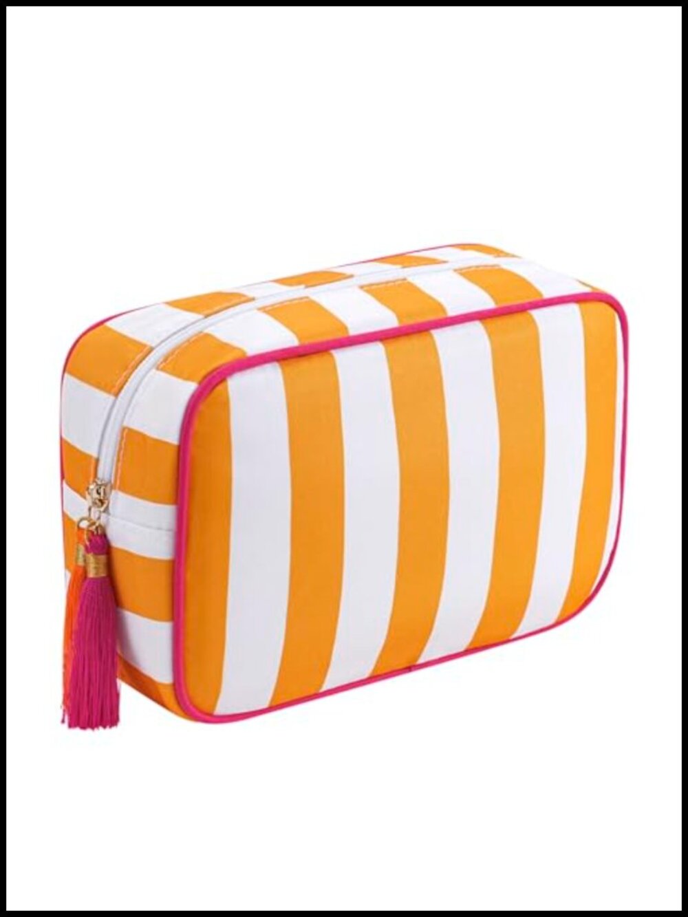 RSRSLEII Striped Travel Cosmetic Bag Zippered Toiletry Organizer